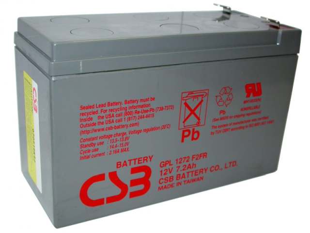 картинка Батарея CSB GPL 1272  (12 В, 7,2 а/ч) GPL1272